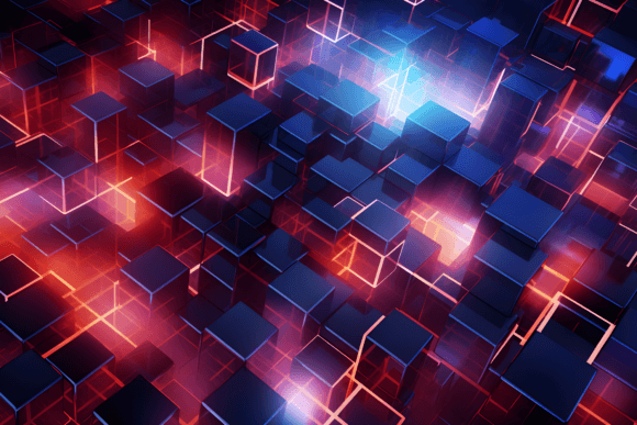 Download Neon Cubes Tech Background Wallpaper - Premium Resources